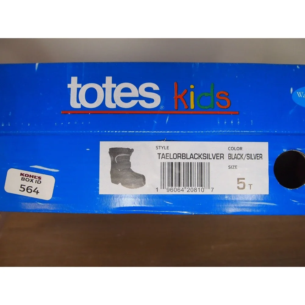 Totes Kids Black‎ Waterproof Snow Boots Size 5T